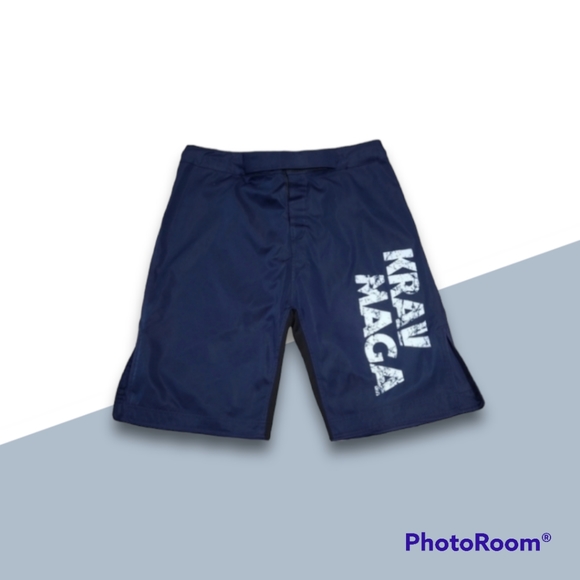 MMA Krav Maga Grappling Training Shorts with Distressed Vintage Logo Design - Picture 1 of 1
